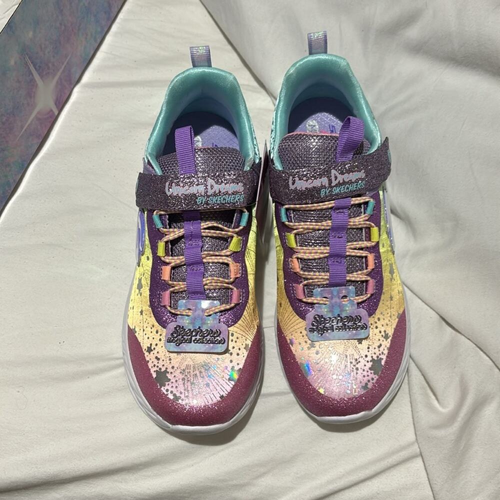 Sketchers magical collection 3 rainbow light up unicorn tennis shoe nib nwt